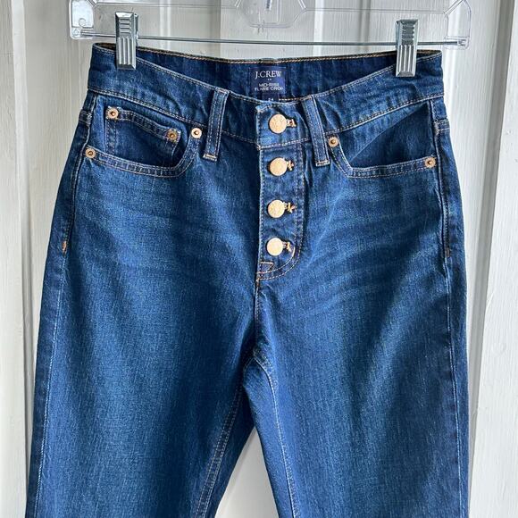 J Crew Mid Rise Flare Crop Jeans Dark Wash - Picture 3 of 10